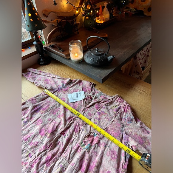 *SOLD*Magnolia Pearl Floral Magda Shirt TOP 1412-RSEWK-OS - Picture 9 of 12